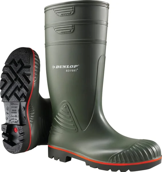 Dunlop - A44263139 - Protective Boots Green Class S5 Size 6 Wellingtons Acifort® Heavy Duty Dunlop