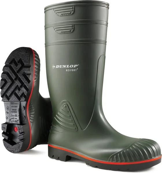 Dunlop - A44263141 - Protective Boots Green Class S5 Size 7 Wellingtons Acifort® Heavy Duty Dunlop