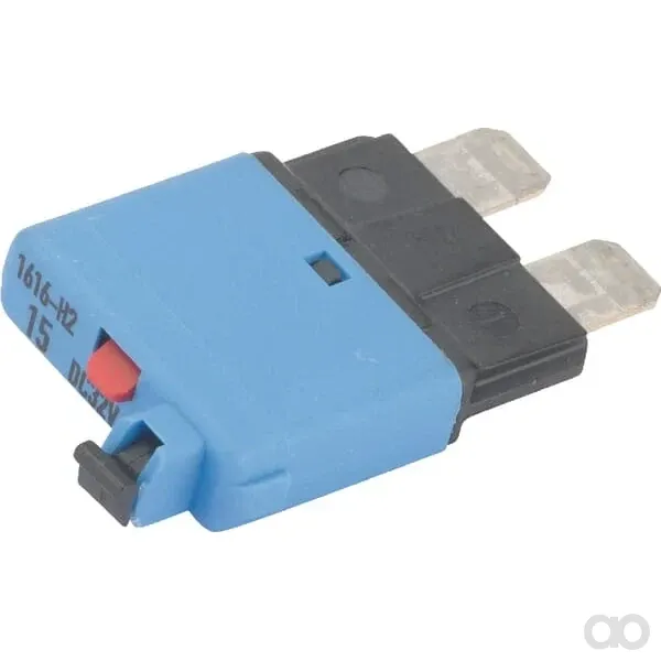 E.T.A - SI25115 - Fuse Thermal Manual Reset 28V 15A Length 34.4mm Blue E.T.A
