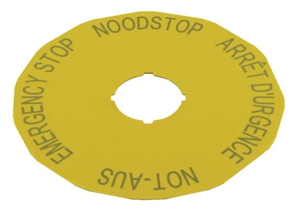 Eaton - M22XAK3 - Emergency Stop Label 4 Languages