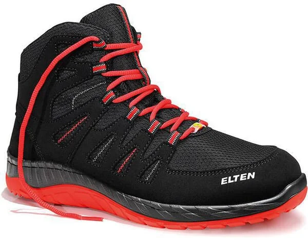 Elten - 76956143 - Safety Shoes Maddox Black/Red Mid ESD 43