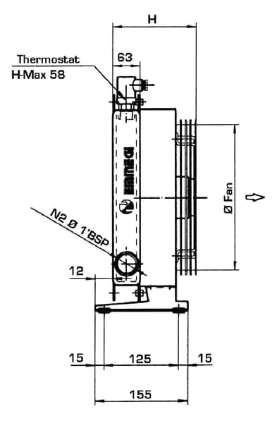 Emmegi - OK2015KBV12301 - Emmegi Bypass Oil Cooler 12V 48-60°C