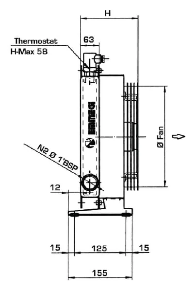 Emmegi - OK2020K24201 - Emmegi Oil Cooler (24V) 38-50°C 2020K-24-2-01