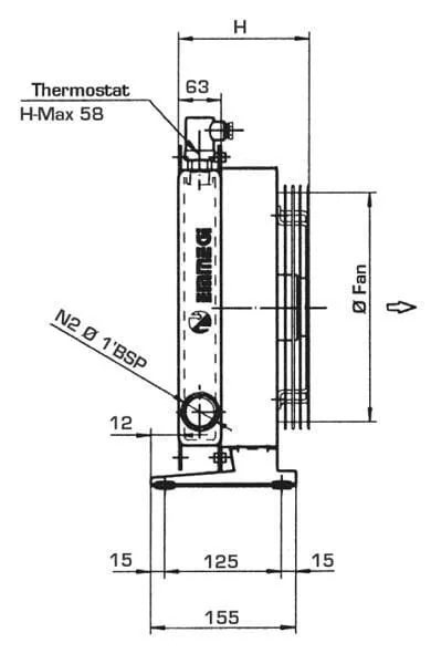Emmegi - OK2024KBV12301 - Emmegi Bypass Oil Cooler 12V 48-60°C