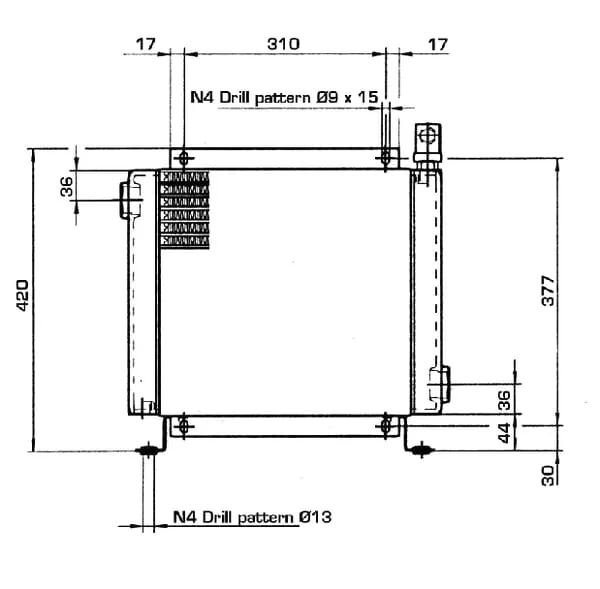 Emmegi - OK2030KBV24301 - Emmegi Bypass Oil Cooler 24V 48-60°C
