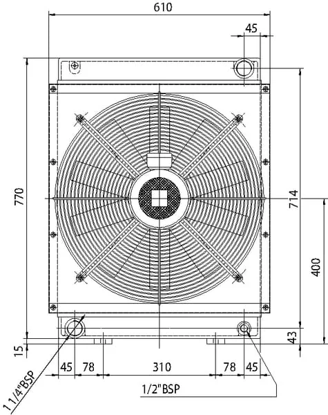 Emmegi - OKHPA3603201 - Emmegi Oil Cooler (400V) 50-38°C HPA-36-03-2-01