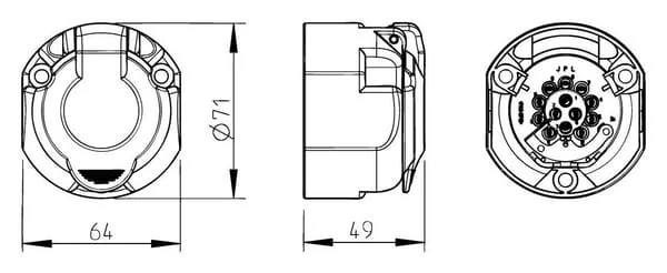 Erich Jaeger - 121140JAE - Plastic Socket Box 13-Pin
