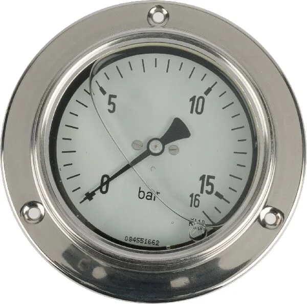 ET - MA10016P08SS - Pressure Gauge Diameter 100 0-16bar 1/2" Panel Mount