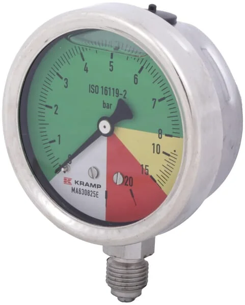 ET - MA630825E - Pressure Gauge Diameter 63mm 0-8-15-25 1/4" BSP Bottom Connection