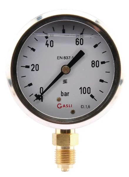 ET - MA63100L04SSGF - Pressure Gauge Diameter 63 0-100bar 1/4" Bottom