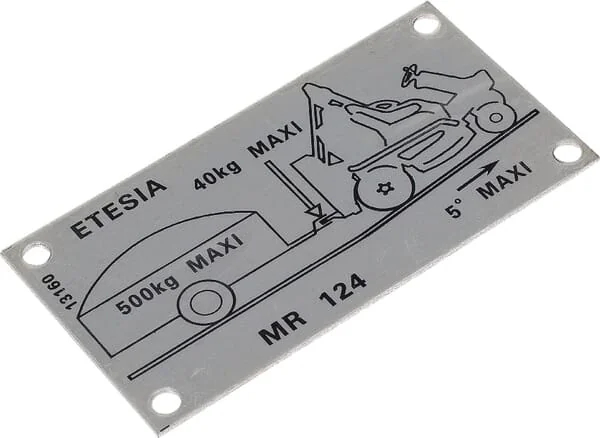 Etesia - ET13160 - Identification Plate Mr124