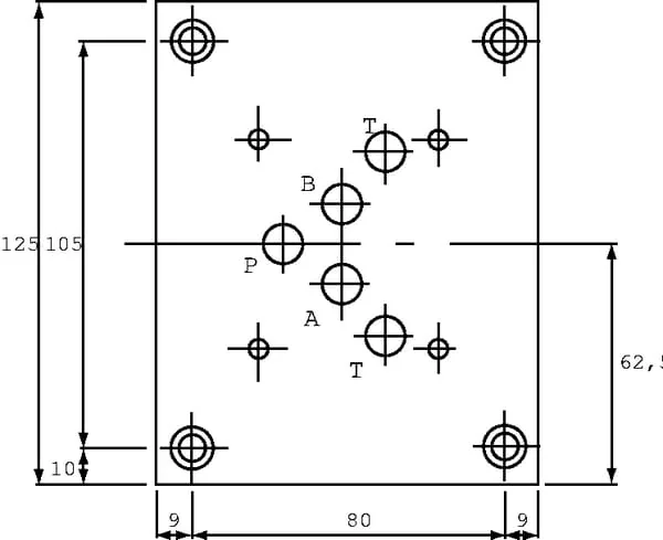 Eurofluid - ES5A12PL - Subplate 05 Side/Bottom A-B / P-T