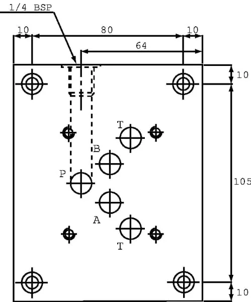 Eurofluid - ES5B12LLY - Subplate Side Port A-B / P-T