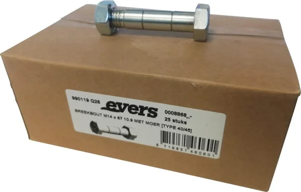 Evers - 990119Q25 - Shear Bolt With Nut (25 Pcs) M14x67 10.9 Type 40/45