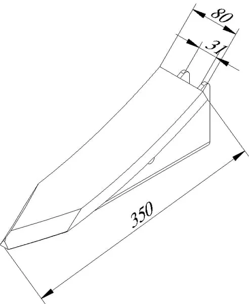 Evers - 990274 - Cultivator Point Carbide 350x80x20mm