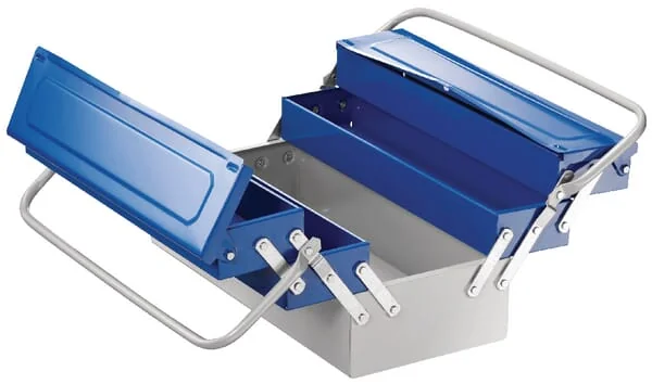 Expert - E010201 - Toolbox 250x535x230mm, Blue/Grey Metal, 5 Compartments, Expert