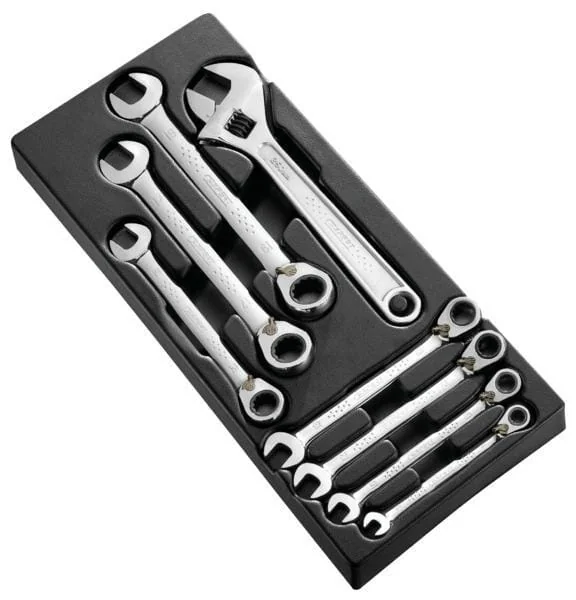 Expert - E111100 - Module With 7 Ratchet Ring Spanners