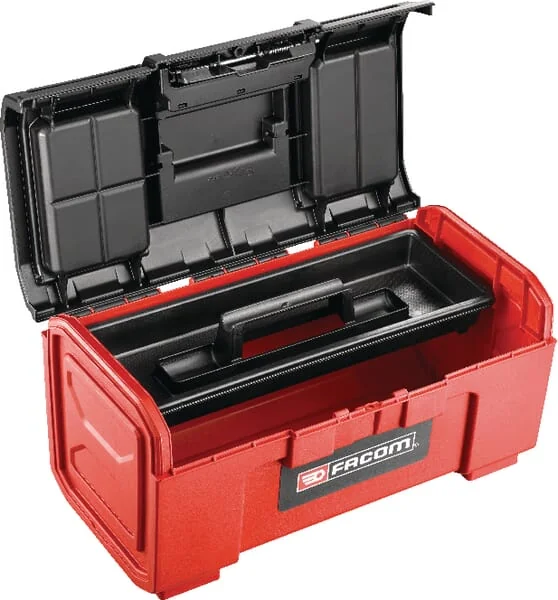Facom - BPC19NPB - Toolbox 271x481x237mm, 25l Capacity, Black/Red Polypropylene:Metal, Facom