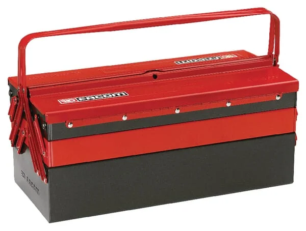 Facom - BT11GPB - Toolbox 220x475x238mm, 17l Capacity, Black/Red Metal, 5 Compartments, Facom