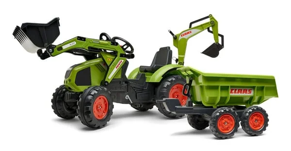 Falk - F1010W - Claas Backhoe With Front Loader And Maxi Tipping Trailer