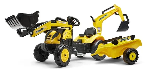 Falk - F2076N - Komatsu Backhoe With Front Loader And Trailer
