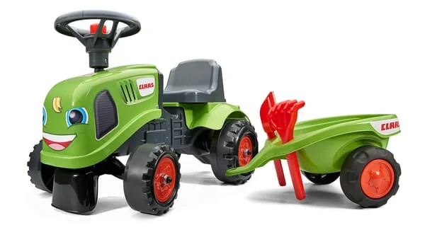 Falk - F212C - Baby Claas Ride-On Tractor With Trailer, Rake & Shovel