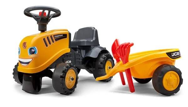 Falk - F215C - Baby JCB Ride-On Tractor With Trailer, Rake & Shovel