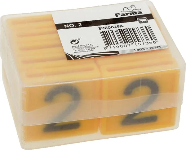 Farma - 306002FA - Ear Tag No. 2, Yellow 45x45mm
