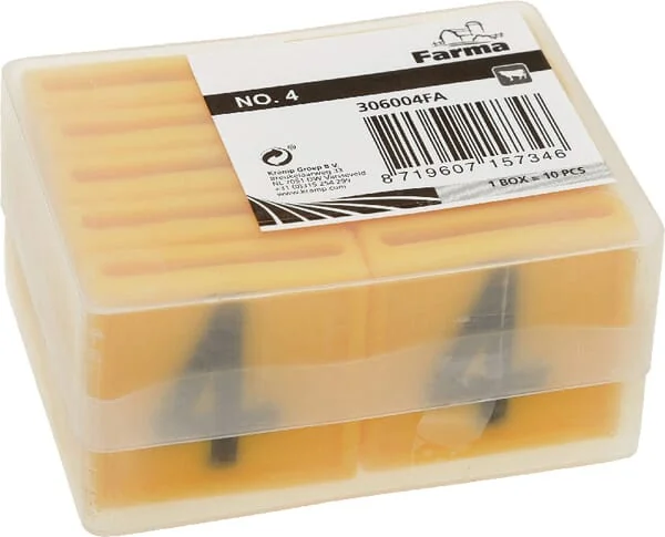 Farma - 306004FA - Ear Tag No. 4, Yellow 45x45mm
