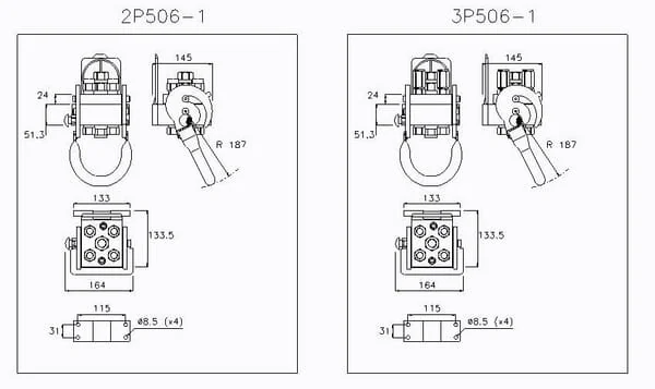 Faster - 2P5061412GMC - Multifaster Coupling DN10-4 x 1/2" BSPP 1 x Electrical Mobile Part