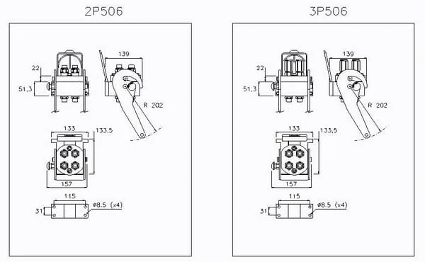 Faster - 2P506438GFC - Multifaster Coupling DN10-4 x 3/8" BSPP Fixed Part, Female