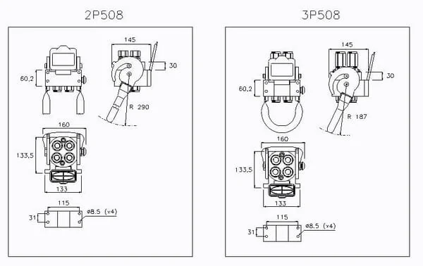 Faster - 2P508-4-12G F C - COUPLING SOCKET 2P508 4-WAY DN 1
