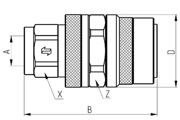 Faster - 3FFV1114GFS - Faster Coupling Housing Bi.Dr. 1-1/4 x 1-1/4" BSP