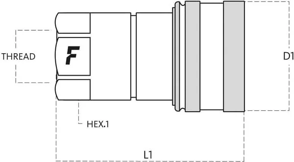 Faster - 4NV12GASF - Faster Coupling Housing Single-Acting 1/2" B