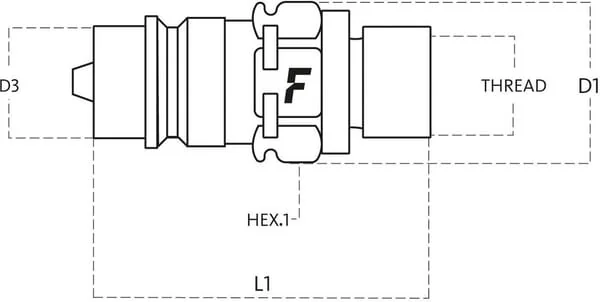 Faster - CNV0821815M - Quick Release Male Coupling 1/2" - M18x1.5-12l