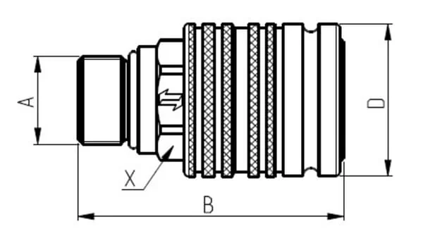 Faster - CPV0852215F - Faster Coupling Housing 1/2-M22 x 1.5 - 15L - External