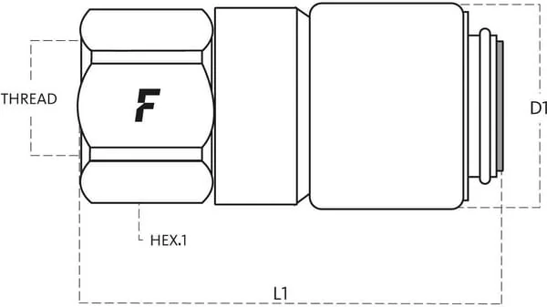 Faster - DF04114NPTF - Measuring Point Coupling Female 1/4 NPT External