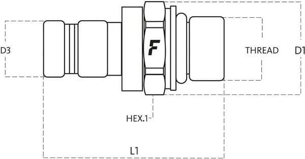 Faster - DF0414SAEM - Faster Measuring Point Coupling Male 7/16 UNF Internal