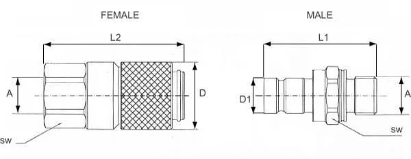 Faster - DF042114GM - Diagnostic Coupling Male 1/4" BSP