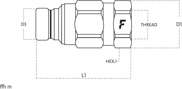 Faster - FFH1234SAEM - Faster Quick Coupling Male 3/4-1.1/16-UNF