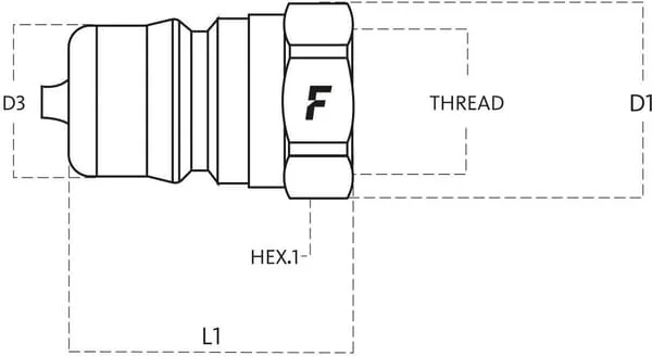 Faster - HNV14GASM - Faster Push-In Nipple 1/4"-BSP