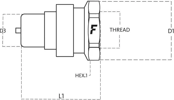 Faster - VVS12GASM - Male Coupling 1/2 Bsp