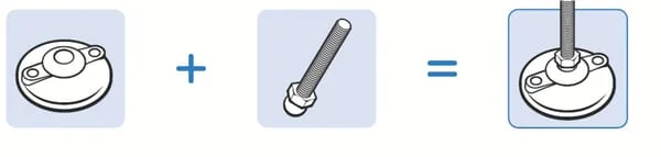Fath - LEV306001 - Base for Leveling Foot Stainless Steel, Hygienic