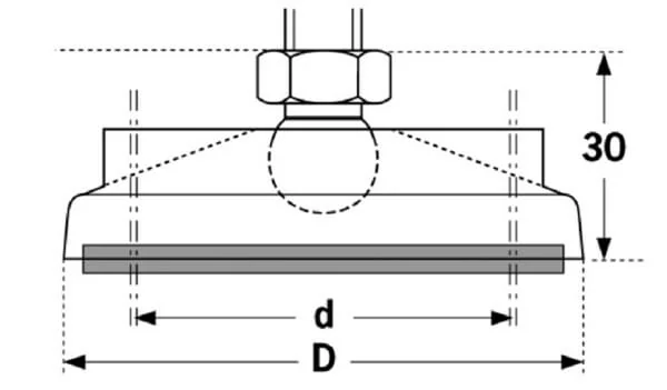 Fath - LEV3080 - Polyamide Adjustable Foot Base
