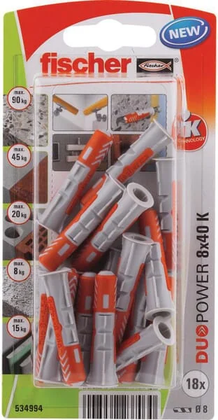 Fischer - 534994 - Plug DUOPOWER 8x40 K 18pcs