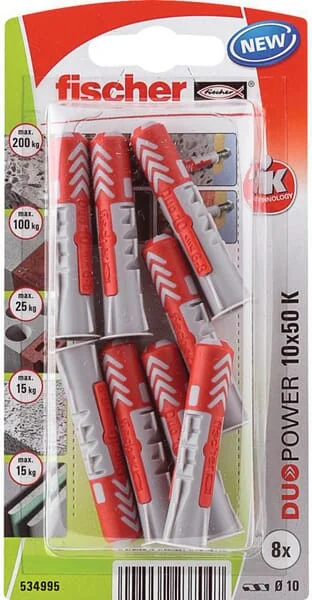 Fischer - 534995 - Plug DUOPOWER 10x50 K 8pcs
