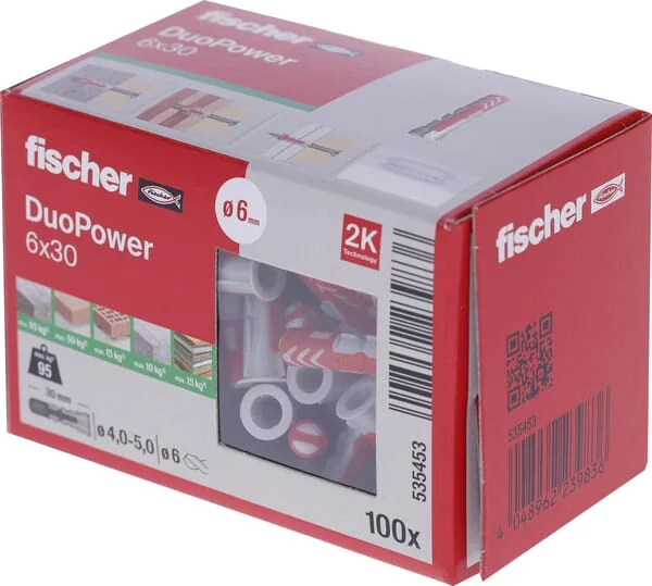 Fischer - 535453 - Plug DUOPOWER 6x30 100pcs
