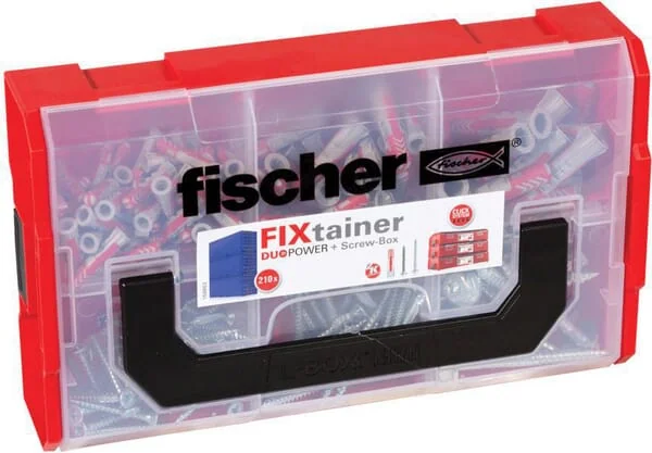 Fischer - 536162 - Plug Assortment, DUOPOWER Fixtainer 210pcs