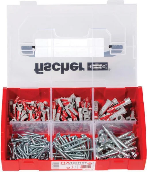 Fischer - 536162 - Plug Assortment, DUOPOWER Fixtainer 210pcs