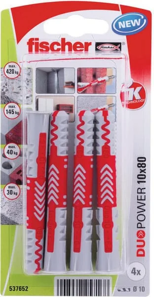 Fischer - 537652 - Plug DUOPOWER 10x80 4pcs